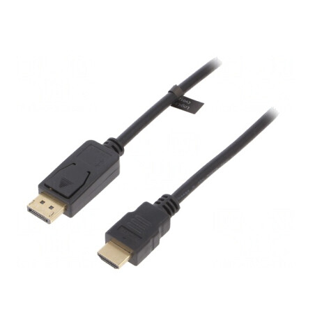 Cablu DisplayPort 1.2 la HDMI 1m Negru | Electronic-mag.ro | Componente Electronice