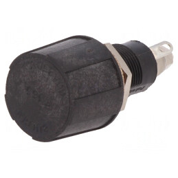 Clemă siguranțe cilindrice 5x20mm 250V neagră IP66 pe panou | Electronic-mag.ro | Componente Electronice