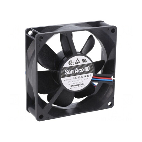 Ventilator Axial DC 24V 80x80x25mm 49,8m3/h 23dBA | Electronic-mag.ro | Componente Electronice