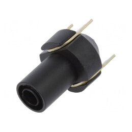 Soclu Banană 4mm 24A Negru PCB Izolat | Electronic-mag.ro | Componente Electronice