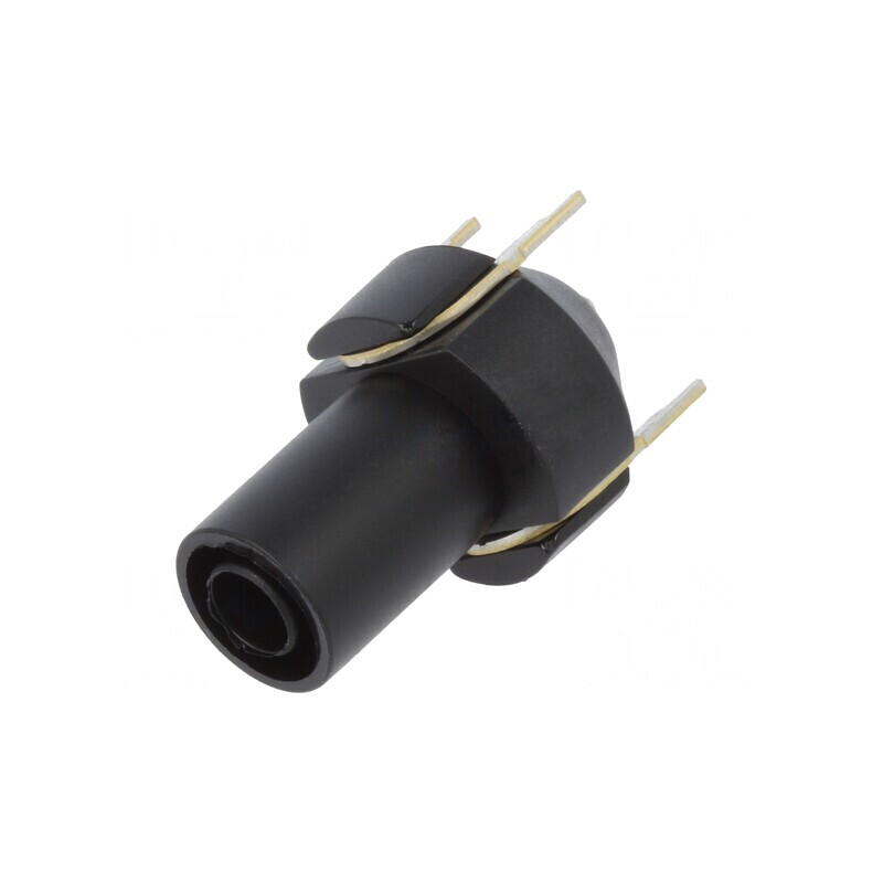 Soclu Banană 4mm 24A Negru PCB Izolat | Electronic-mag.ro | Componente Electronice