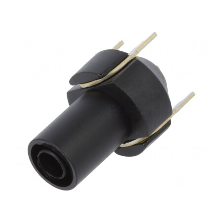 Soclu Banană 4mm 24A Negru PCB Izolat | Electronic-mag.ro | Componente Electronice