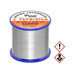 Sârmă de Lipit cu Plumb 3mm 0,25kg 190°C | Electronic-mag.ro | Componente Electronice