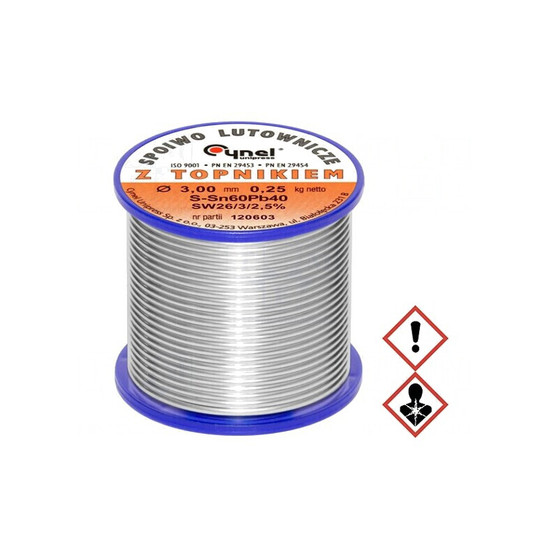 Sârmă de Lipit cu Plumb 3mm 0,25kg 190°C | Electronic-mag.ro | Componente Electronice Sârmă de Lipit cu Plumb 3mm 0,25kg 190°C | Electronic-mag.ro | Componente Electronice