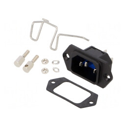 Soclu Tată Conector Alimentare AC 10A 250VAC IEC 60320 IP54 | Electronic-mag.ro | Componente Electronice