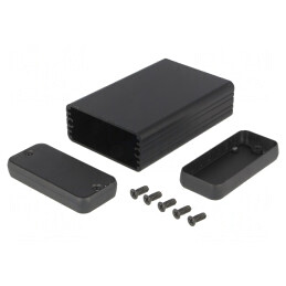 Carcasă aluminiu neagră 54x80x23mm | Electronic-mag.ro | Componente Electronice