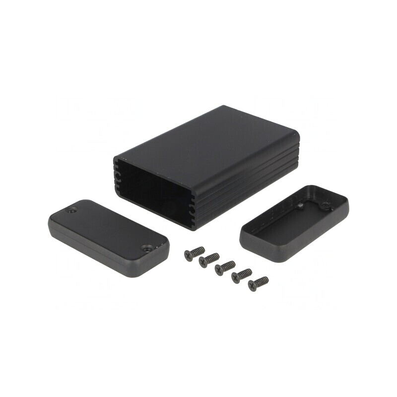 Carcasă aluminiu neagră 54x80x23mm | Electronic-mag.ro | Componente Electronice