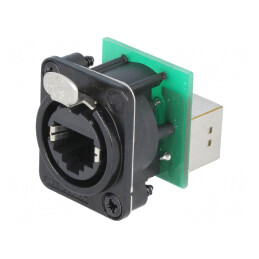 Adaptor Soclu etherCON 8P Cat5e Ecranat Aurit | Electronic-mag.ro | Componente Electronice