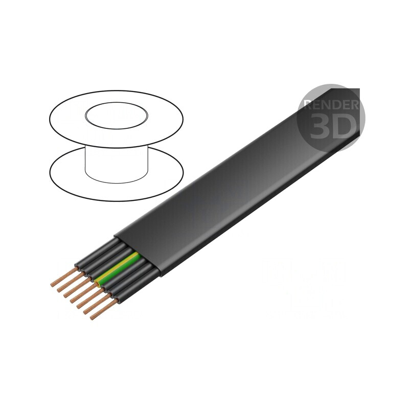 Cablu NEO-Flach NGFLGOU 7G1,5mm2 300V 500V Cu neecranat | Electronic-mag.ro | Componente Electronice