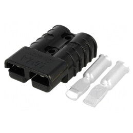 Mufă cablu-cablu hermafrodit PIN 2 crimpat neagră | Electronic-mag.ro | Componente Electronice