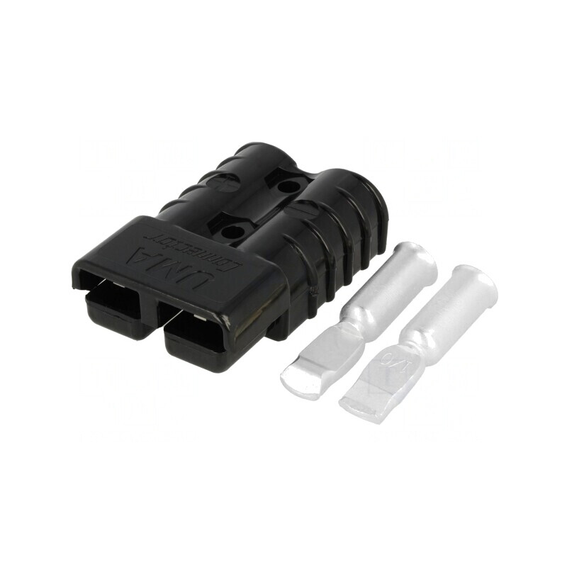 Mufă cablu-cablu hermafrodit PIN 2 crimpat neagră | Electronic-mag.ro | Componente Electronice