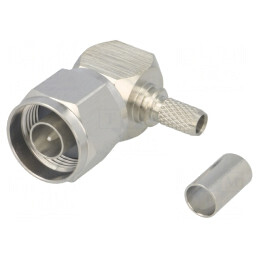 Mufă N tată unghi 90° 50Ω cablu CNT-240 | Electronic-mag.ro | Componente Electronice