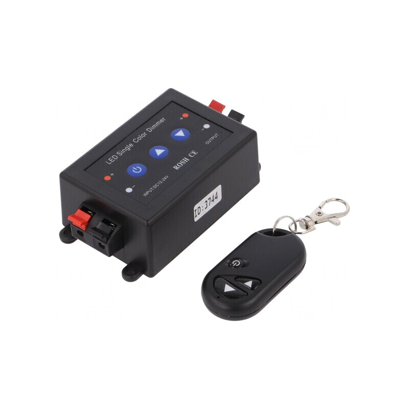 Controler LED variație intensitate lumină 8A negru | Electronic-mag.ro | Componente Electronice