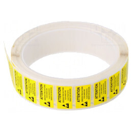 Etichetă autoadezivă ESD galben-negru 12x22mm 1000buc | Electronic-mag.ro | Componente Electronice