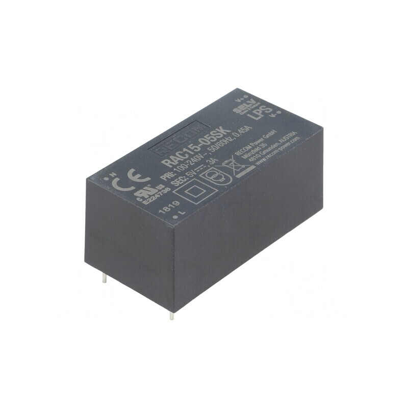 Convertor AC/DC 15W 5VDC RAC15-05SK | Electronic-mag.ro | Componente Electronice