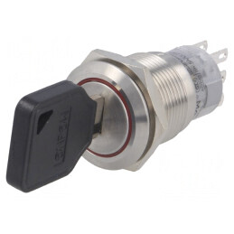 Comutator cu cheie 3PST Ø19mm | Electronic-mag.ro | Componente Electronice