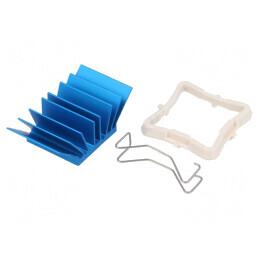 Radiator extrudat cu aripioare BGA albastru 21x21mm | Electronic-mag.ro | Componente Electronice