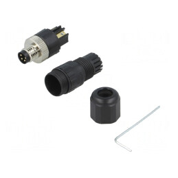 Conector M8 Tată 4 Pini Drept IP65 30V | Electronic-mag.ro | Componente Electronice