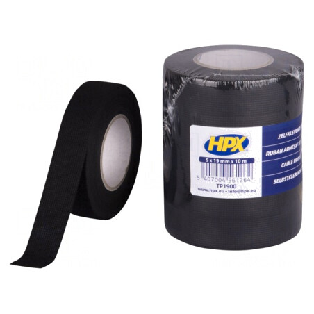 Bandă Textilă Cauciuc Neagră 19mm 10m | Electronic-mag.ro | Componente Electronice
