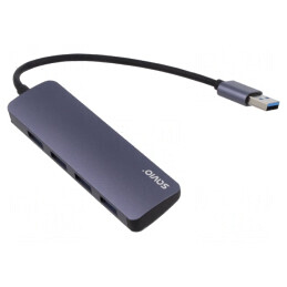 Hub USB 3.1 4 Porturi Gri 5Gbps | Electronic-mag.ro | Componente Electronice