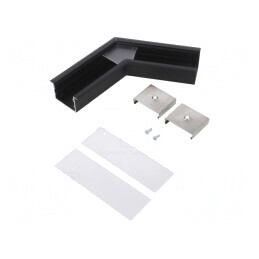 Conector Aluminiu Anodat 120° Negru VARIO30-07 | Electronic-mag.ro | Componente Electronice