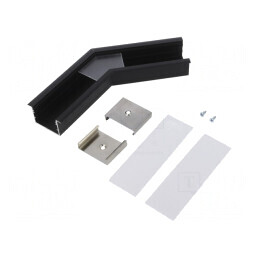 Conector aluminiu anodat negru 135° VARIO30-07 | Electronic-mag.ro | Componente Electronice