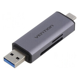 Cititor card memorie USB A/USB C OTG USB 3.0 Gri | Electronic-mag.ro | Componente Electronice