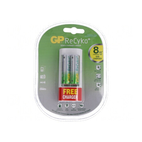 Încărcător pentru Baterii Reîncărcabile Ni-MH GP U211 2xR6 2100mAh | Electronic-mag.ro | Componente Electronice