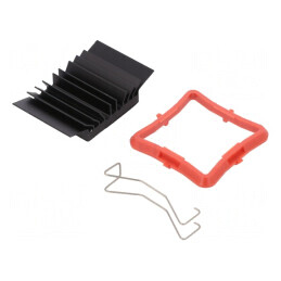 Radiator extrudat cu aripioare BGA negru 27mm x 27mm | Electronic-mag.ro | Componente Electronice