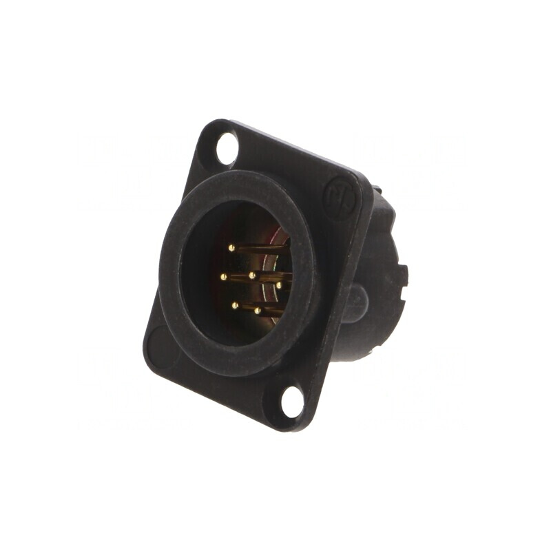 Conector XLR Soclu Tată 6 PIN Negru | Electronic-mag.ro | Componente Electronice