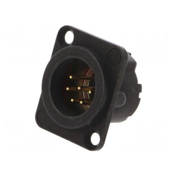 Conector XLR Soclu Tată 6 PIN Negru | Electronic-mag.ro | Componente Electronice