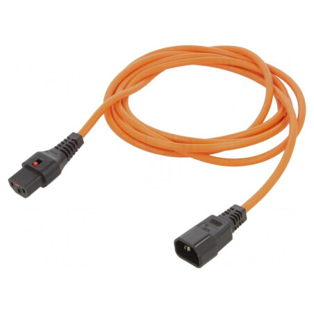 Cablu IEC C13-C14 cu blocare 3m 10A | Electronic-mag.ro | Componente Electronice