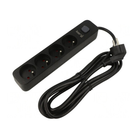 Prelungitor cu Protecție la Supratensiune, 4 Prize, 16A | Electronic-mag.ro | Componente Electronice