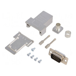 Conector D-Sub HD 15 Pini Negru pentru Lipire pe Cablu | Electronic-mag.ro | Componente Electronice