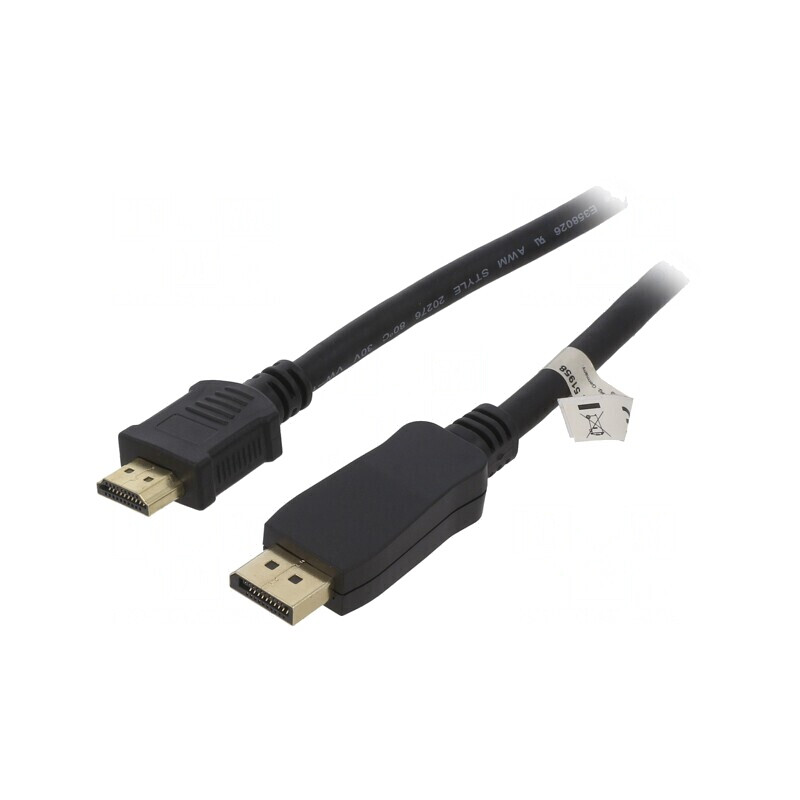 Cablu DisplayPort la HDMI 3m Negru | Electronic-mag.ro | Componente Electronice Cablu DisplayPort la HDMI 3m Negru | Electronic-mag.ro | Componente Electronice