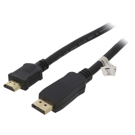 Cablu DisplayPort la HDMI 3m Negru | Electronic-mag.ro | Componente Electronice