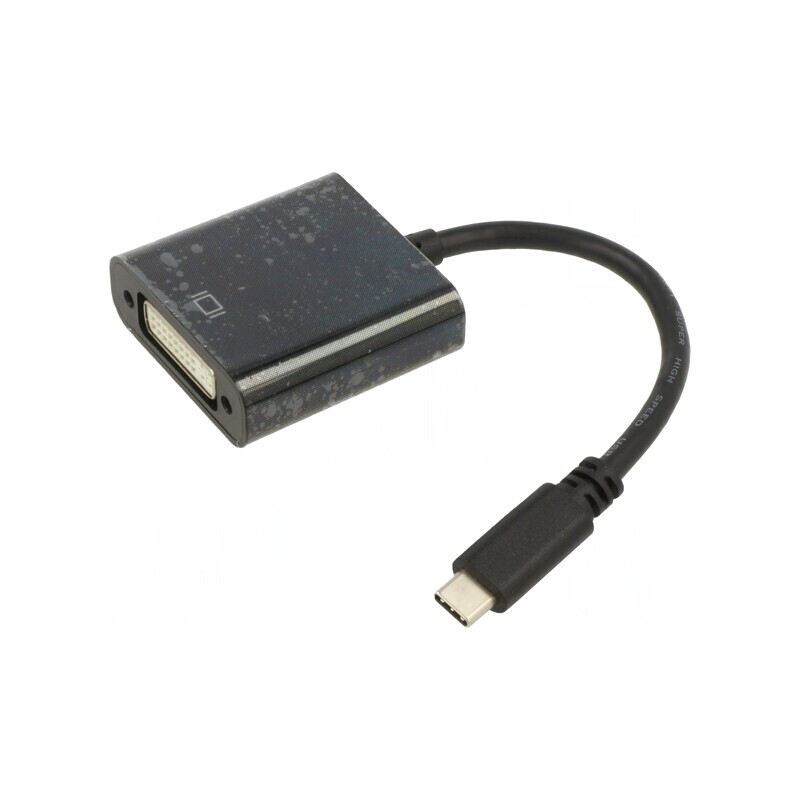 Adaptor USB-C la DVI-I 0,15m Negru | Electronic-mag.ro | Componente Electronice