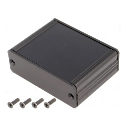 Carcasă aluminiu neagră AKG 69x50x24 mm | Electronic-mag.ro | Componente Electronice