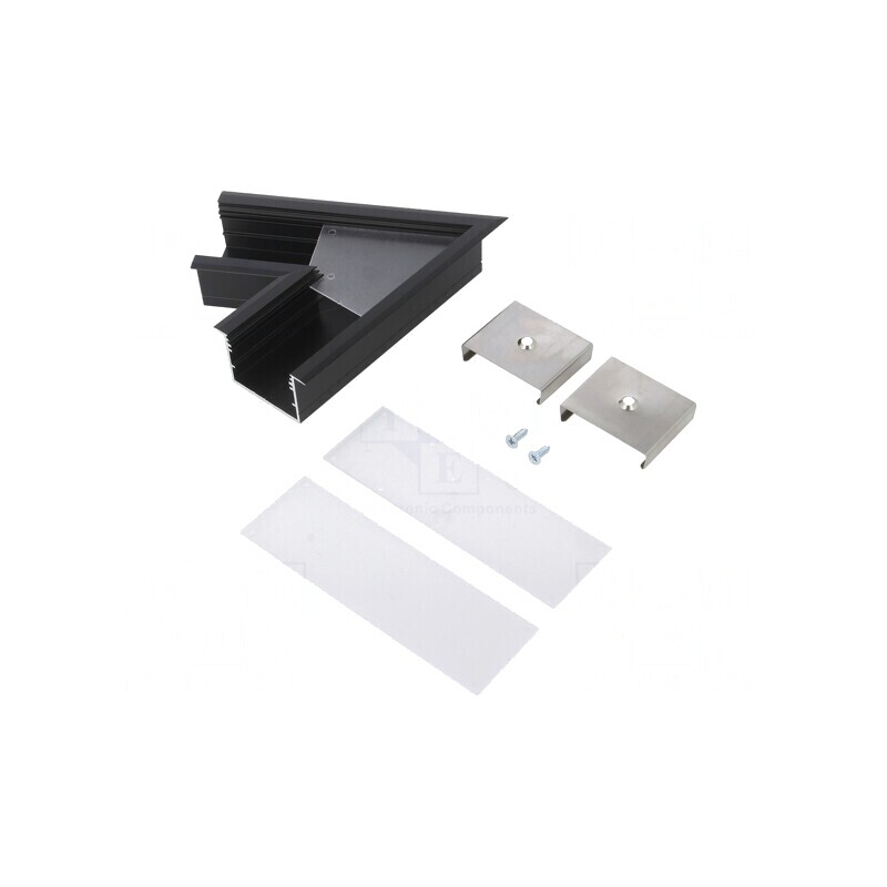 Conector Aluminiu Anodat 60° Negru VARIO30-07 | Electronic-mag.ro | Componente Electronice