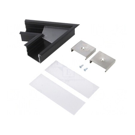 Conector Aluminiu Anodat 60° Negru VARIO30-07 | Electronic-mag.ro | Componente Electronice