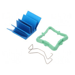 Radiator BGA Extrudat cu Aripioare Albastru 19mm x 19mm | Electronic-mag.ro | Componente Electronice