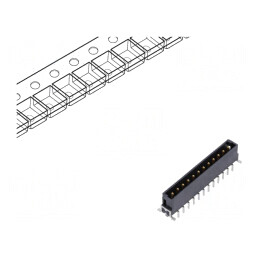 Conector PCB-PCB THT 12 PIN 2.54mm har-flex® Power 19A
