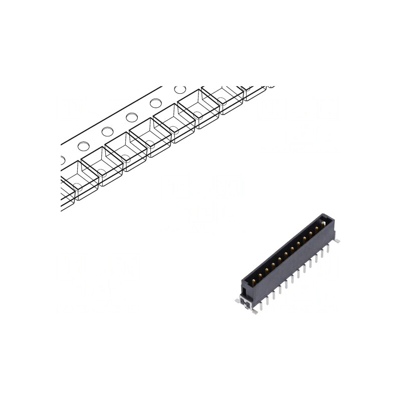 Conector PCB-PCB THT 12 PIN 2.54mm har-flex® Power 19A