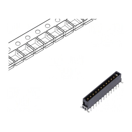 Conector PCB-PCB THT 12 PIN 2.54mm har-flex® Power 19A | Electronic-mag.ro | Componente Electronice
