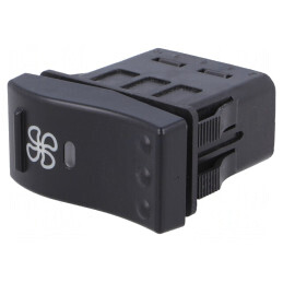 Comutator Rocker ON-OFF 10A 12V cu LED Negru | Electronic-mag.ro | Componente Electronice
