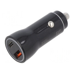 Încărcător Auto USB A și USB C, 12-24VDC