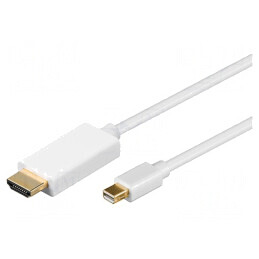 Cablu DisplayPort 1.1 la HDMI, mini DisplayPort, 2m, Alb | Electronic-mag.ro | Componente Electronice