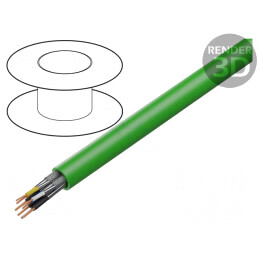 Cablu ETHERLINE® HYBRID Hibrid 5 Lițe Verde 10,3mm | Electronic-mag.ro | Componente Electronice