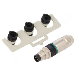 Conector M8 Tată 3 PIN Drept Slimline 4A IP67 | Electronic-mag.ro | Componente Electronice