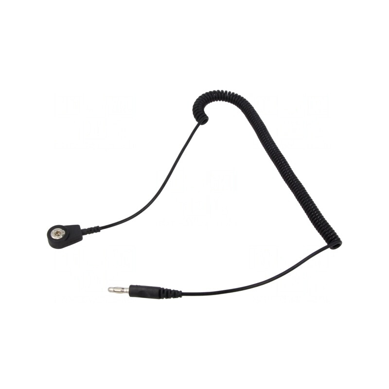 Cablu de conexiune ESD spiralat negru 2m | Electronic-mag.ro | Componente Electronice